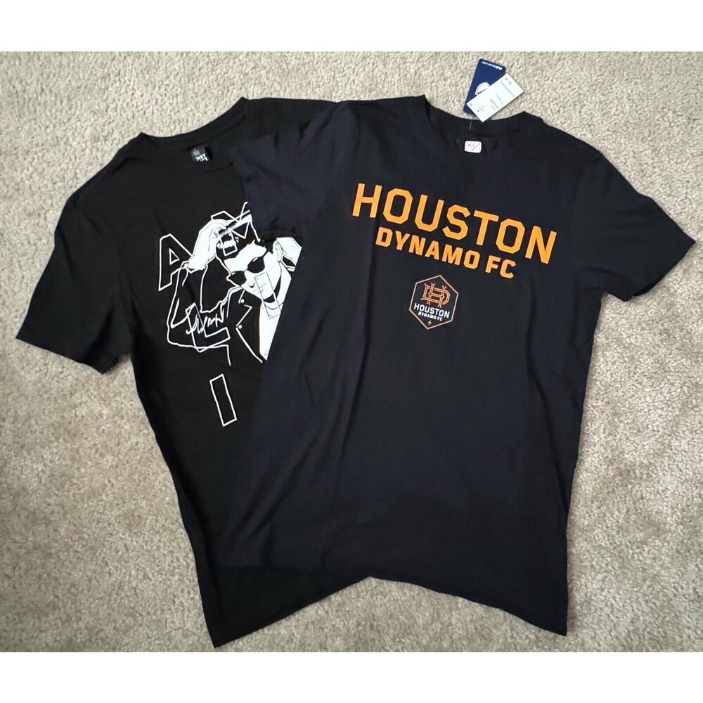 Houston Dynamo MLS Licensed Team Logo & Amplify Cool Black T-Shirt BUNDLE Small